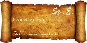 Szarvasy Éva névjegykártya