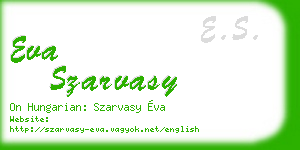 eva szarvasy business card