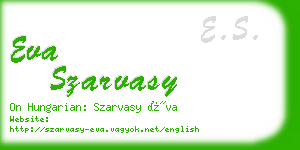 eva szarvasy business card